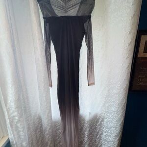 SHEIN Black Cowl Neck Long Sleeve Gown